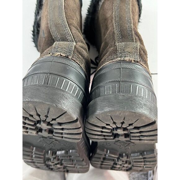 Sorel Kaufman Steel Shank Men’s Black Rubber Brown Suede Winter Boots. Size 8